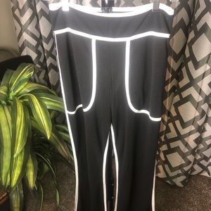 Flare black and white style pants